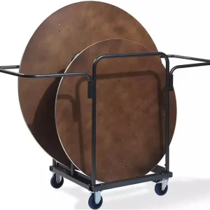 Flitsaanbieding VEBA Trolly voor 8 stuks ronde dinertafels - Hammerite, 80x75x124cm (BxTxH), T90500