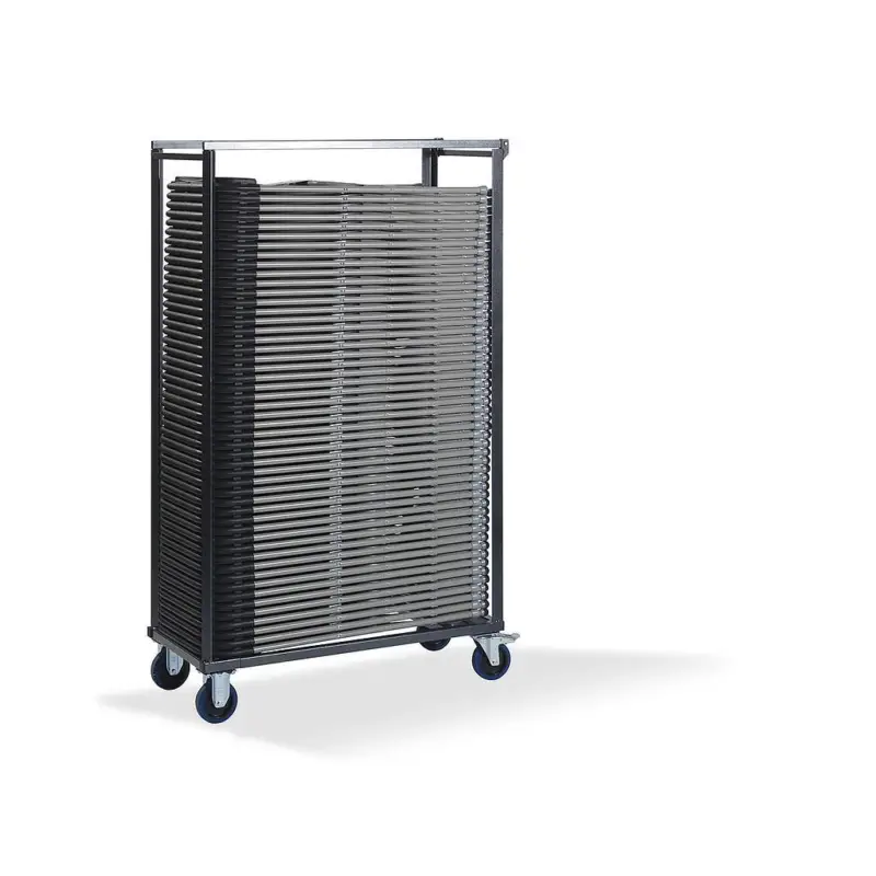 Shop Nu Budget Trolley for 50 budget chairs, Hammerite, 113x47x180cm (BxTxH), T90200