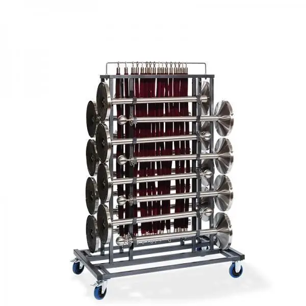Betaalbaar Elegance Trolley for 16 Barriers and Barrier cords, Hammerite, 129x76x180cm (BxTxH)