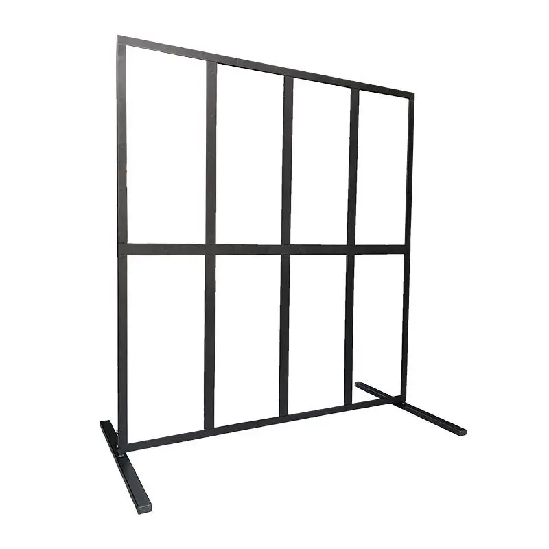 Tijdelijk Beschikbaar Terracescreen / Protection screen 8 window, Steel and Plexiglas, option for wheels, 81002