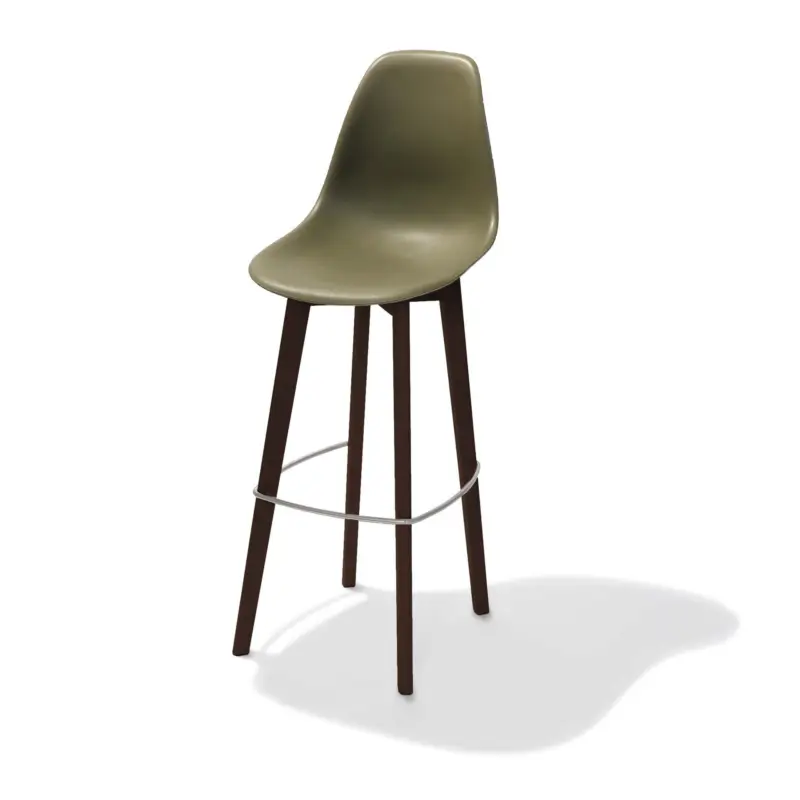 Weekendaanbieding Keeve Barchair green without armrest, birchwood Frame and Plastic seat, 53x47x119cm (BxTxH), 506FD01SDG