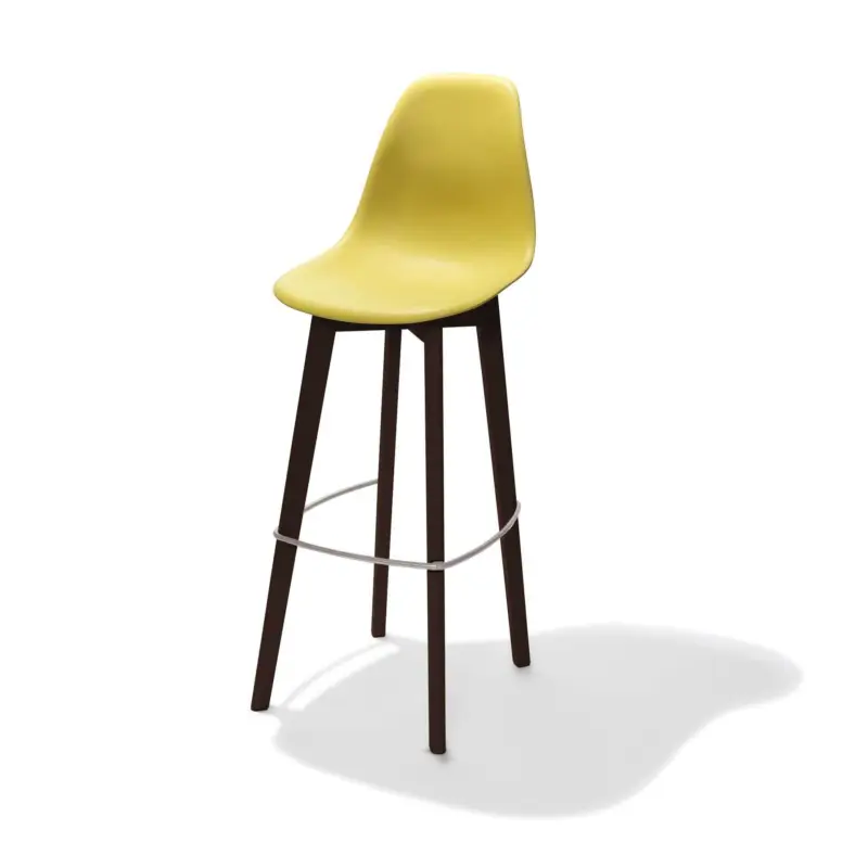 Must-Have Keeve Barchair yellow without armrest, birchwood Frame and Plastic seat, 53x47x119cm (BxTxH), 506FD01SY
