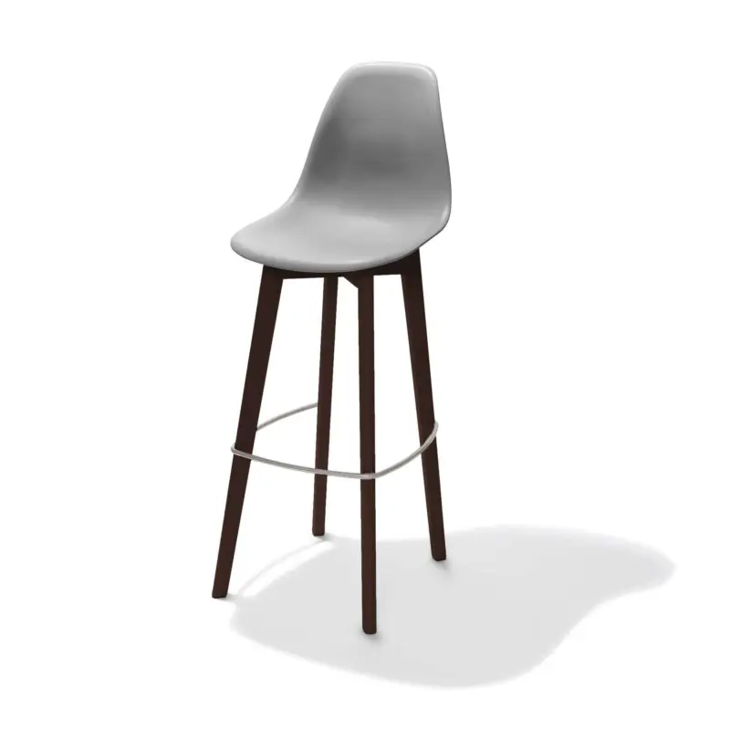 Koop Vandaag Keeve Barchair grey without armrest, birchwood Frame and Plastic seat, 53x47x119cm (BxTxH), 506FD01SG