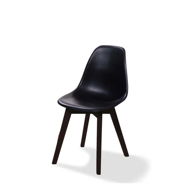 Snelle Levering Keeve Stackable Chair Black without armrest, birchwood Frame and Plastic seat, 47x53x83cm (BxTxH), 505FD01SB