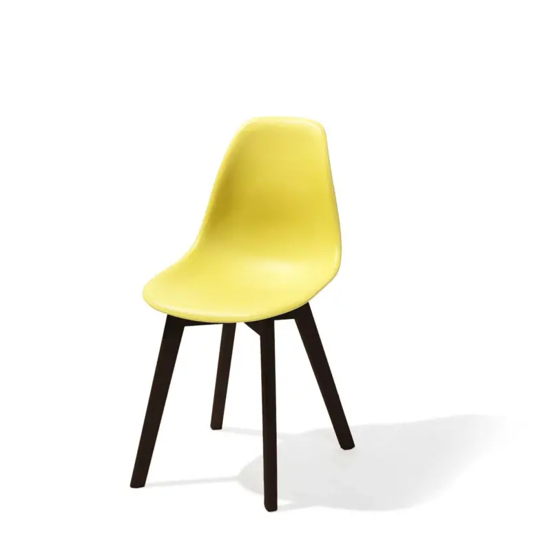 Keeve Stackable Chair yellow without armrest, birchwood Frame and Plastic seat, 47x53x83cm (BxTxH), 505FD01SY Gratis Retour
