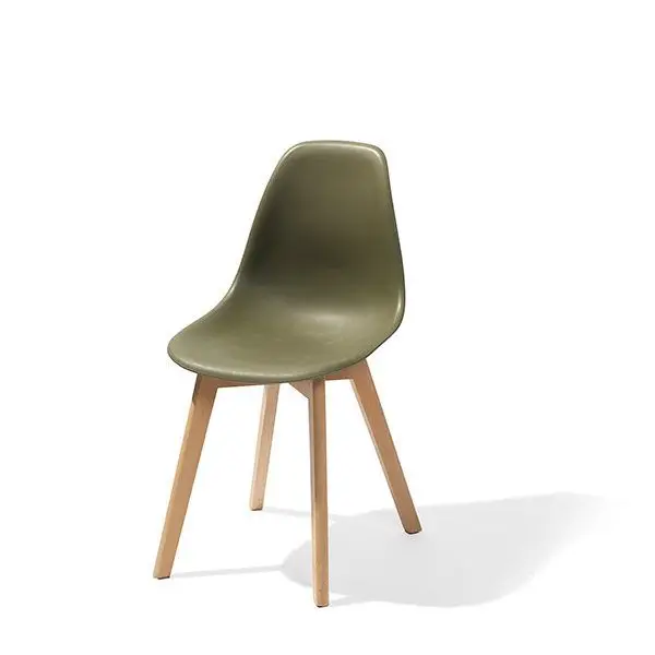 Gratis Retour Keeve Stackable Chair green without armrest, birchwood Frame and Plastic seat, 47x53x83cm (BxTxH), 505F01SDG