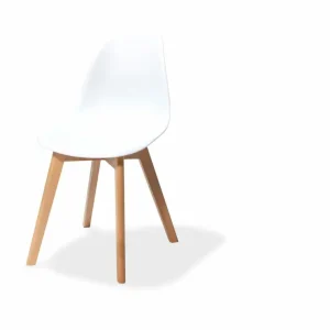 Keeve Stackable Chair white without armrest, birchwood Frame and Plastic seat, 47x53x83cm (BxTxH), 505F01SW Direct Verzonden