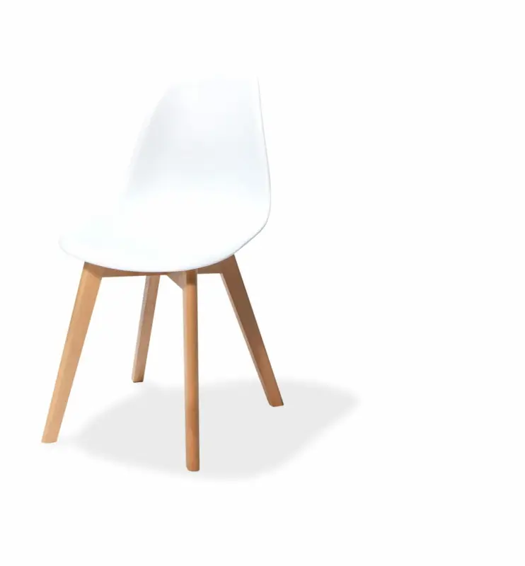 Keeve Stackable Chair white without armrest, birchwood Frame and Plastic seat, 47x53x83cm (BxTxH), 505F01SW Direct Verzonden