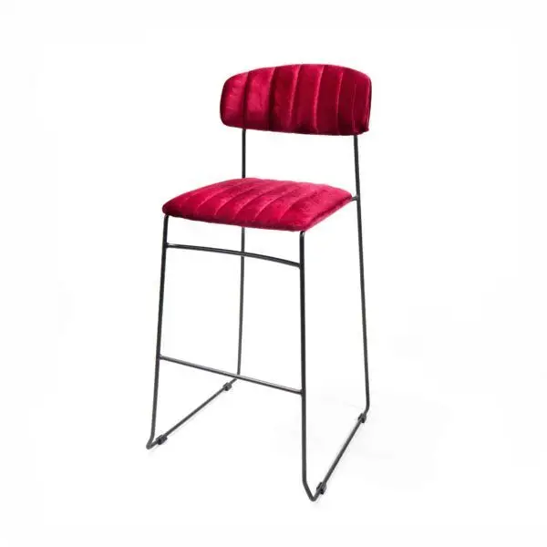 Bestel Nu Mundo barchair Bordeaux, velvet upholstered, fire retardant, 46,5x49x105cm (BxTxH), 53107