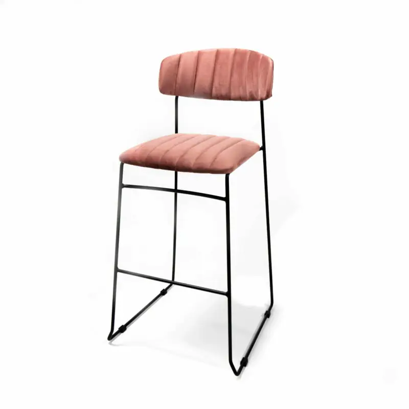Koop Vandaag Mundo barchair pink, velvet upholstered, fire retardant, 46,5x49x105cm (BxTxH), 53105