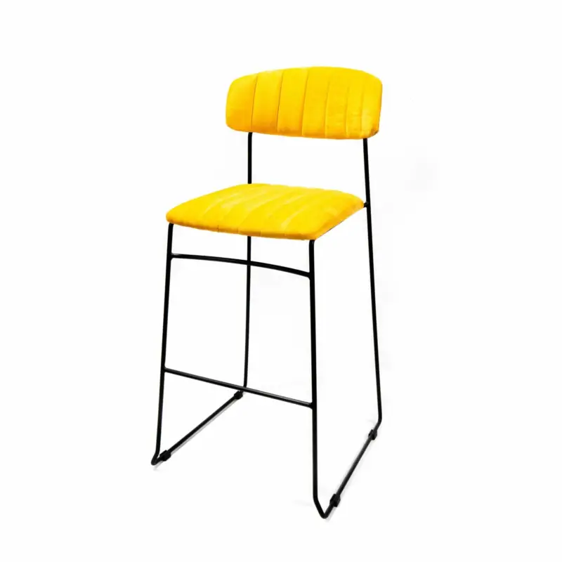 Mundo barchair yellow, velvet upholstered, fire retardant, 46,5x49x105cm (BxTxH), 53104 Favoriet