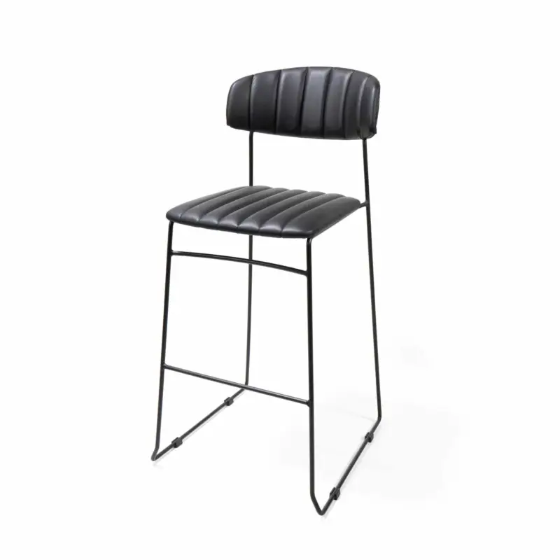 Lage Kosten Mundo barchair black, artificial leather upholstered, fire retardant, 46,5x49x105cm (BxTxH), 53102