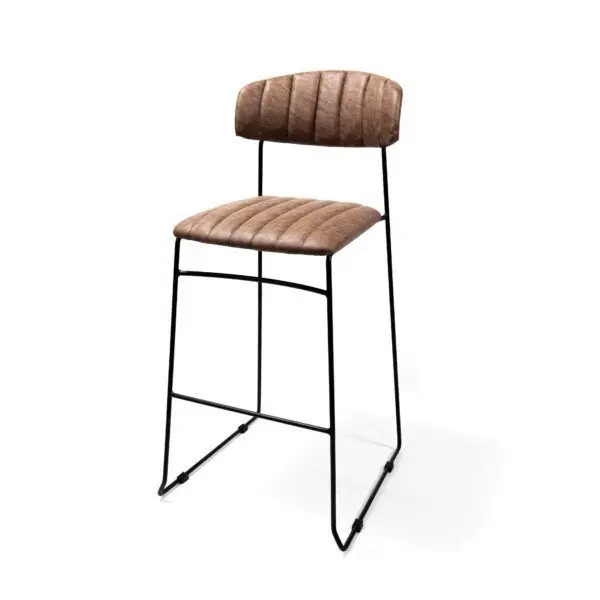 Mundo barchair Cognac, artificial leather upholstered, fire retardant, 46,5x49x105cm (BxTxH), 53101 Seizoensaanbieding