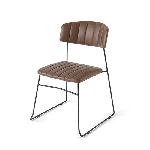 Speciale Aanbieding Mundo Stacking Chair Cognac, artificial leather upholstered, fire retardant, 54x55x79cm (BxTxH), 53001