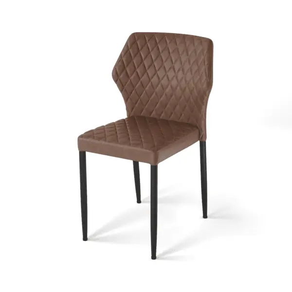 Nu Kopen Louis Stacking Chair Cognac, artificial leather upholstered, fire retardant, 49x57,5x81,5cm (BxTxH), 52001