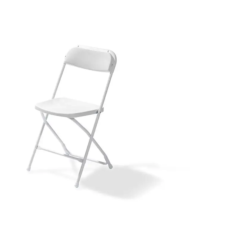 Beperkt Aanbod Budget Foldingchair white/white, Foldable and Stackable, Steel frame, 43x45x80cm (BxTxH), 50170