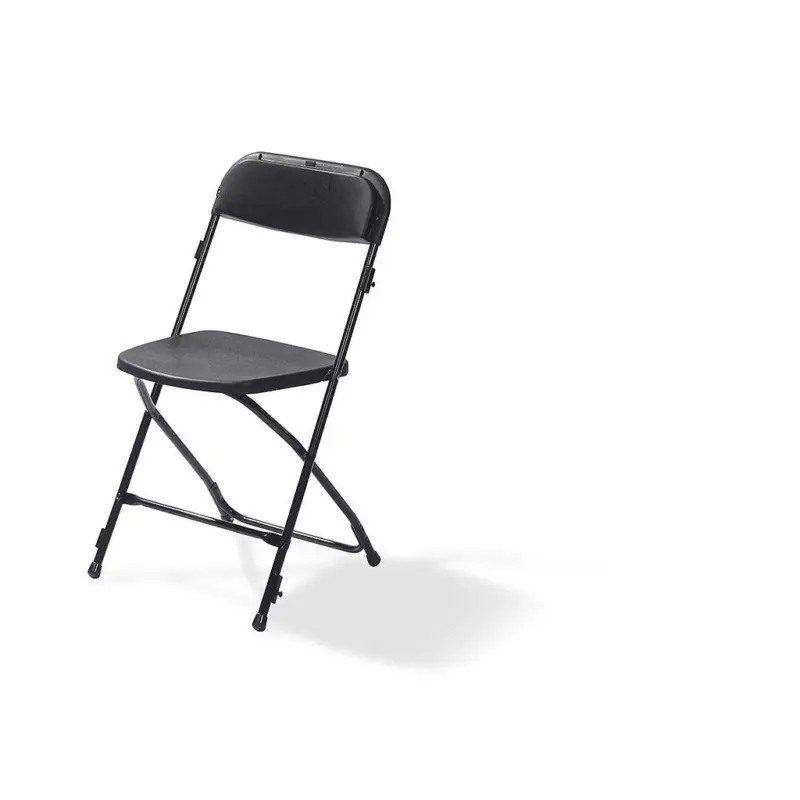 Budget Foldingchair Black/Black, Foldable and Stackable, Steel frame, 43x45x80cm (BxTxH), 50160 Lage Prijs