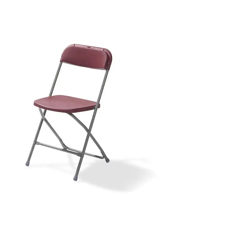 Op = Op Budget Foldingchair grey/bordeaux, Foldable and Stackable, Steel frame, 43x45x80cm (BxTxH), 50130