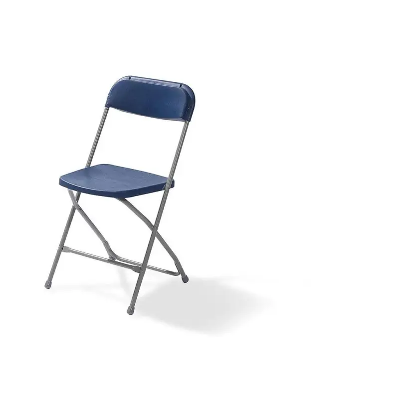 Bestseller Budget Foldingchair grey/blue, Foldable and Stackable, Steel frame, 43x45x80cm (BxTxH), 50150