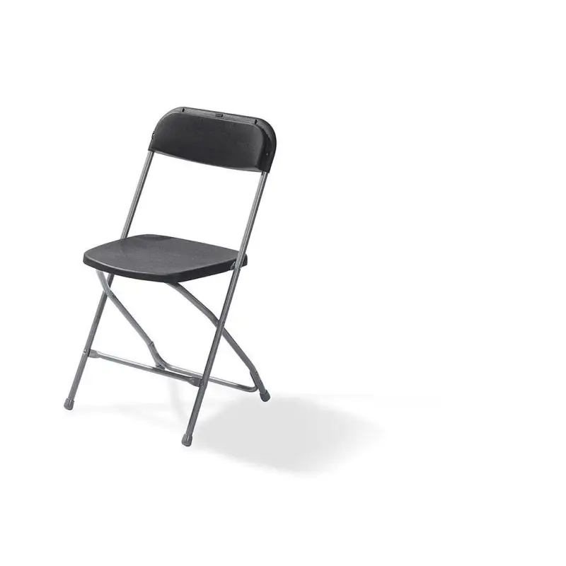 Populair Budget Foldingchair grey/Black, Foldable and Stackable, Steel frame, 43x45x80cm (BxTxH), 50110
