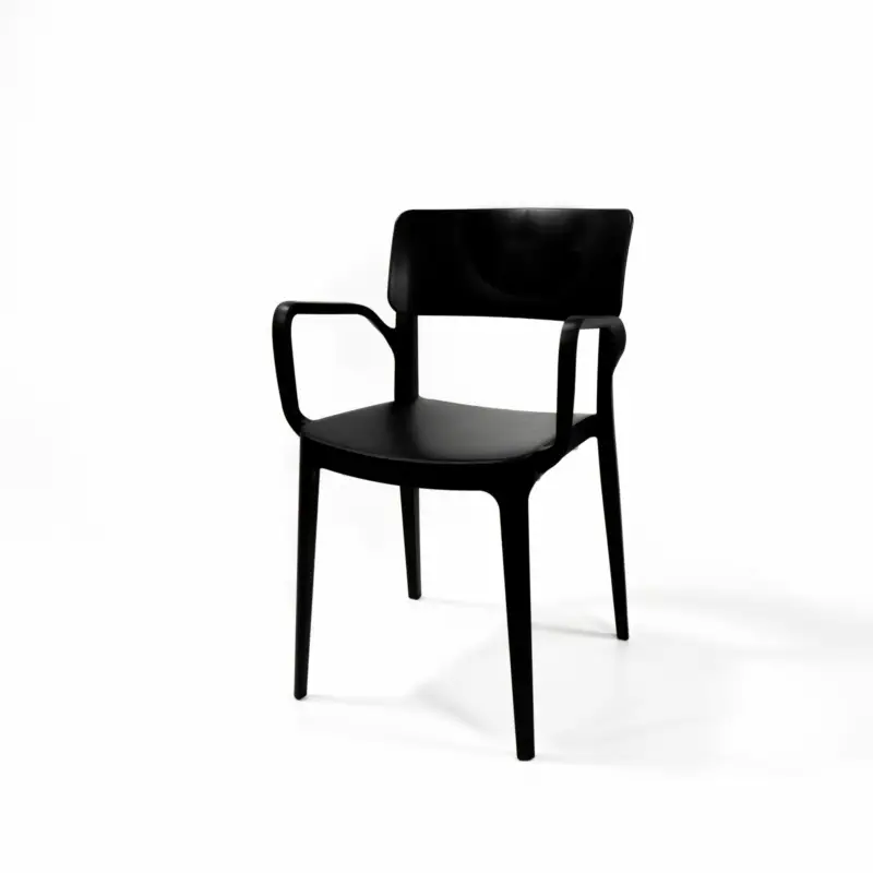 Laatste Versie Wing Armchair Black, Stackable Chair Plastic, 50920
