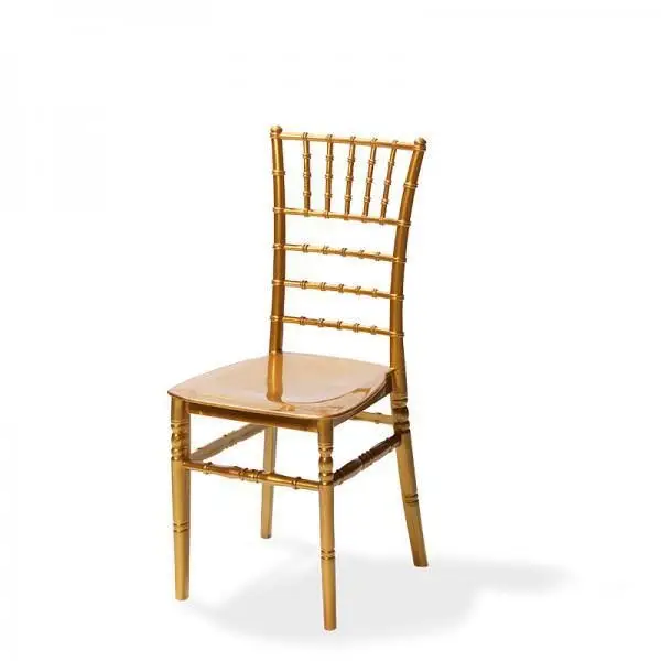 Stackable Chair Tiffany gold, Polypropylene, 41x43x92cm (BxTxH), not fragile, 50410GL Rechtstreeks Van De Fabrikant