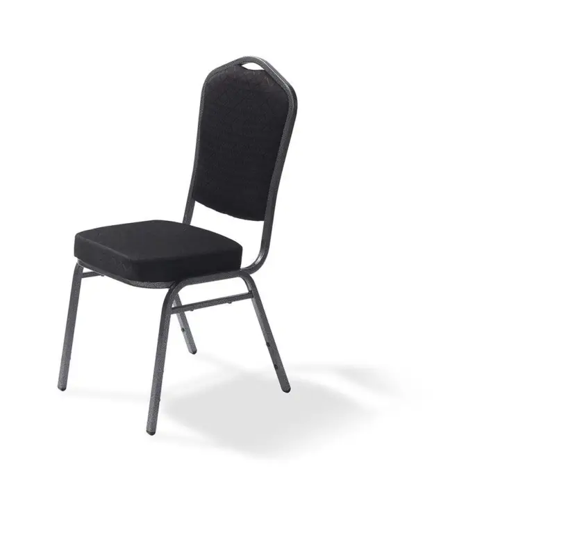 Banket Chair Castle Black fire retardant 44x52x93cm (BxTxH), Foam padding, 50360 Alleen Vandaag