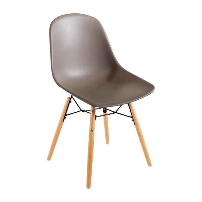 Bolero Arlo polypropyleen stoelen met houten poten bruin Actieprijs