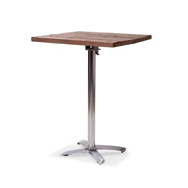 X Cross high Aluminium 109cm, Old-Dutch Tabletop 80x80xcm Nieuw