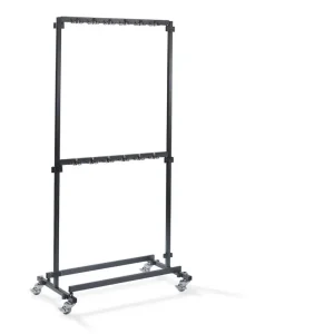 Coatrack small with 48 hooks, from Steel in Hammerite, Mobile and Dismountable, expandable, 100x60x200cm (BxTxH), C10005 Hete Deal