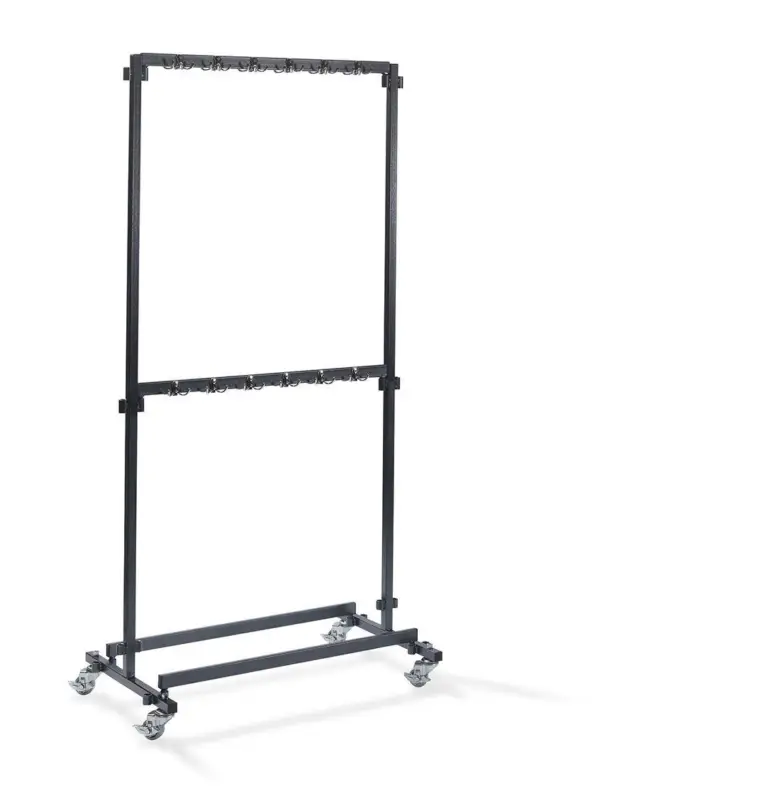 Coatrack small with 48 hooks, from Steel in Hammerite, Mobile and Dismountable, expandable, 100x60x200cm (BxTxH), C10005 Hete Deal