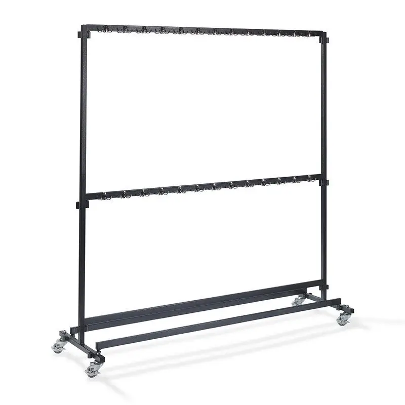 Voordeelprijs Coatrack big with 104 hooks, from Steel in Hammerite, Mobile and Dismountable, expandable, 192x60x200cm (BxTxH), C10004