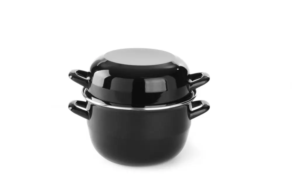 Mosselpan Geëmailleerd – Met Deksel, Hendi, 3,5L, ø220x(h)195mm Koop Vandaag
