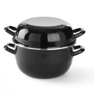 Mosselpan Geëmailleerd – Met Deksel, Hendi, 5L, ø260x(h)210mm Actieprijs