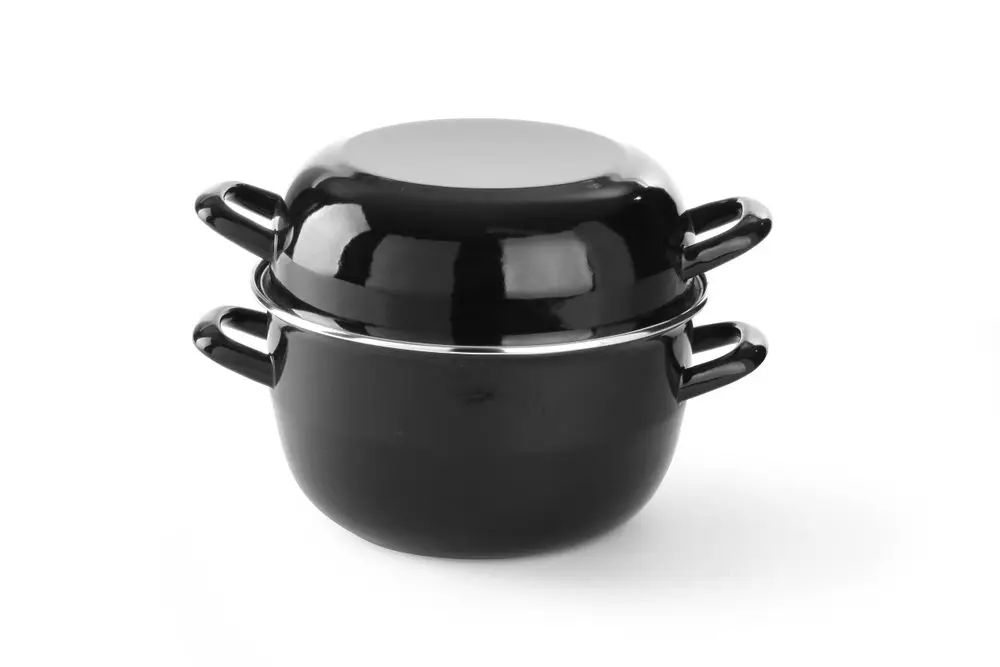 Mosselpan Geëmailleerd – Met Deksel, Hendi, 5L, ø260x(h)210mm Actieprijs