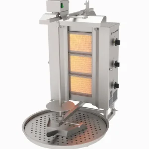 Koop Online Naomi Grills EC.O.3.G | Gas Döner Grill | 3 Branders | Boven motor | Max. 60 kg | 10–11 kW | 630x825x975mm