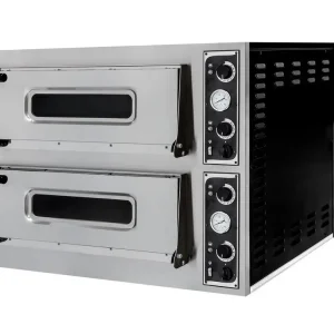 Pizza Oven Basic 44, Hendi, 2 Kamers, 400v/9400w, 975x930x(h)742mm Seizoensaanbieding
