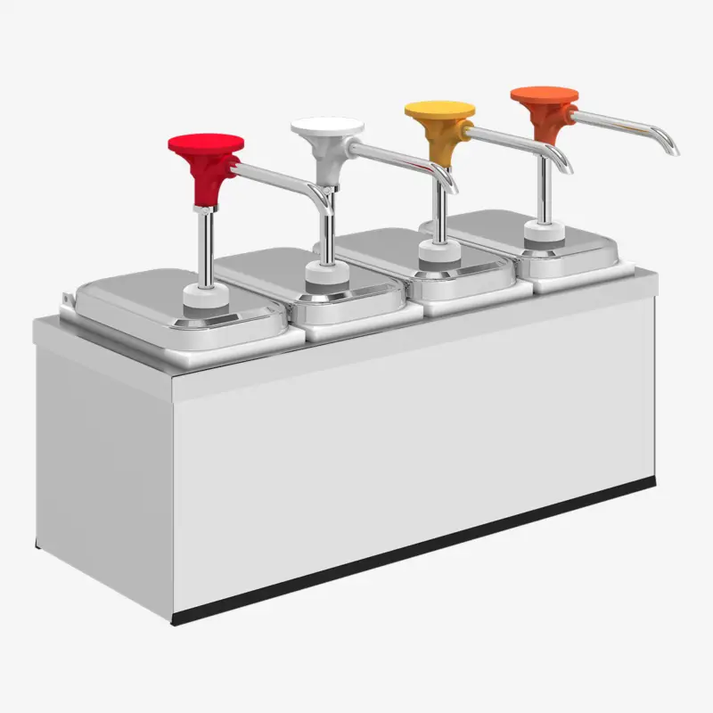 Sausdispenser | RVS | Drukknopbediening | 4x 9 Liter Container Beperkt Aanbod