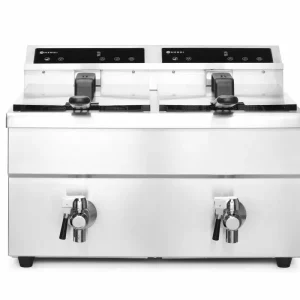 Inductie Friteuse Met Aftapkraan 2 X 8L | Hendi Profi Line | 230v/7000w | 577x609x410mm Weekendaanbieding