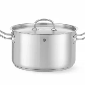 Hete Deal Kookpan Middel – Met Deksel, Hendi, Kitchen Line, 6L, ⌀240x(h)135mm