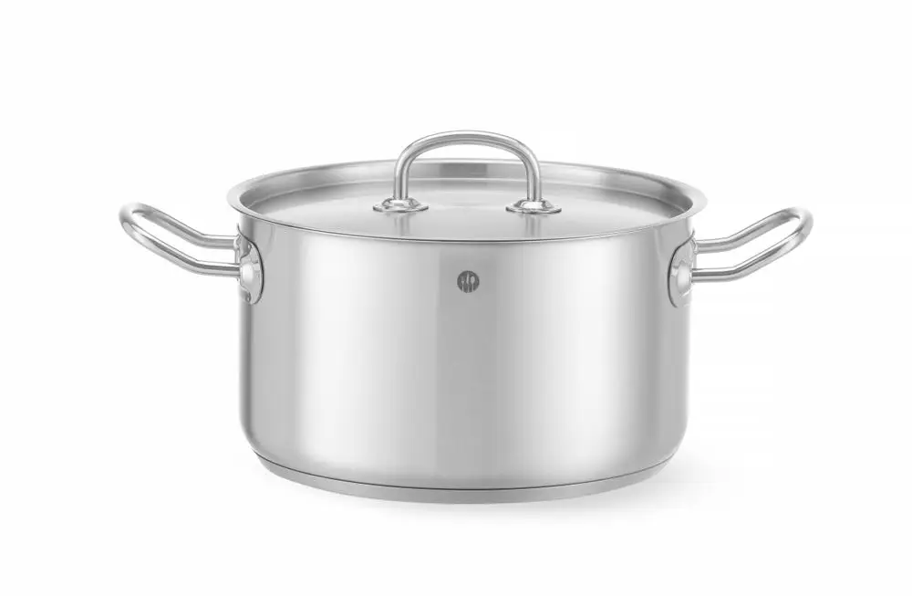 Hete Deal Kookpan Middel – Met Deksel, Hendi, Kitchen Line, 6L, ⌀240x(h)135mm
