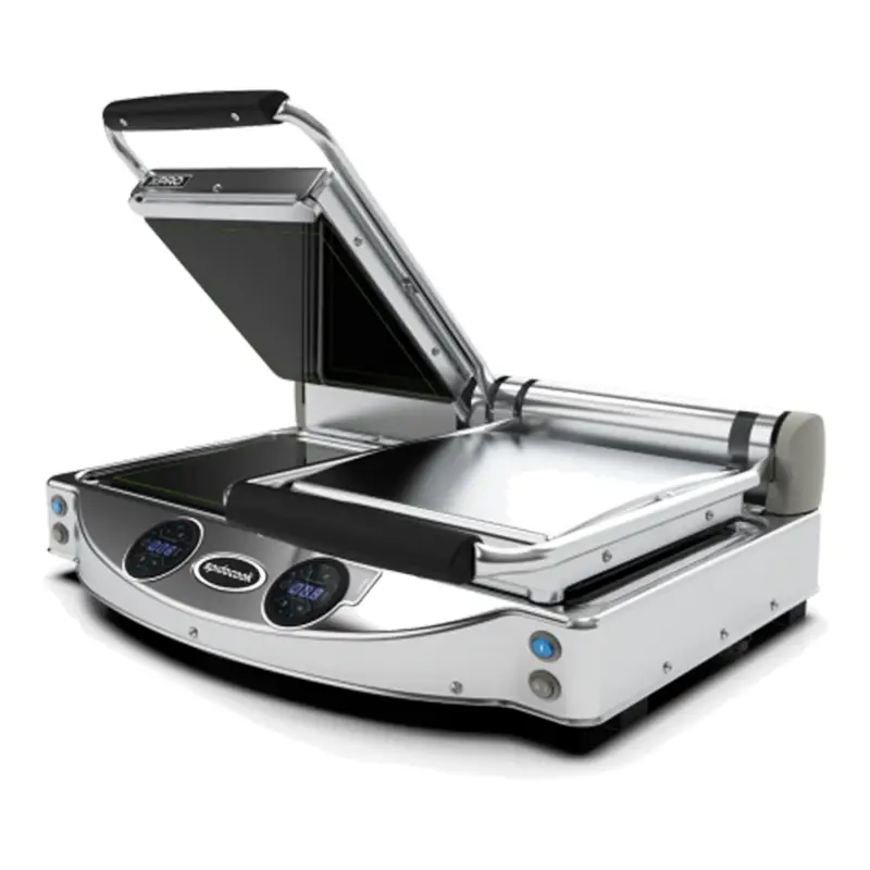 Tijdelijk Beschikbaar Spidocook Dubbele Grill | Contactgrill Glas-Keramisch Digitaal | Tot 350°C | 3kW | 230V | 622x460x181mm