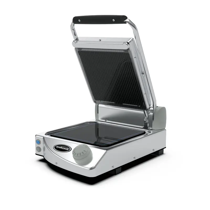 Spidocook Single Grill | Contactgrill Geribbeld Glas-Keramisch | 120°C/400°C | 1.5kW | 230V | 331x458x176mm Exclusieve Aanbieding