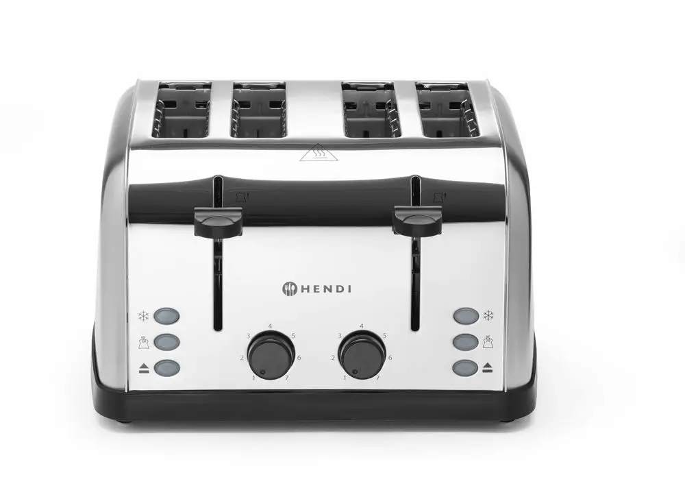 Merkproduct Toaster 4-sneetjes, Hendi, 240v/1500w, 295x335x(h)180mm