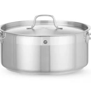 Kookpan Laag – Met Deksel, Hendi, Profi Line, 7,5L, ⌀280x(h)120mm Seizoensaanbieding