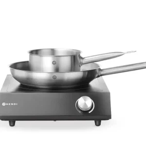 Set: Inductie Kookplaat 3500w + Steelpan + Koekenpan, Hendi, Zwart, 220-240v/3500w, 320x395x(h)95mm Korting