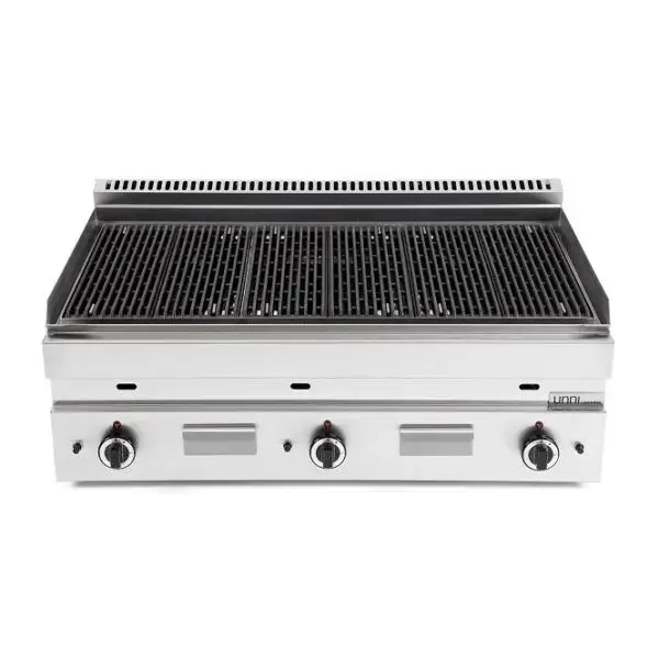 UnniCooking Lavasteengrill | Gas | 16.5kW | Gietijzer | RVS | 1020x650x300mm Alleen Vandaag