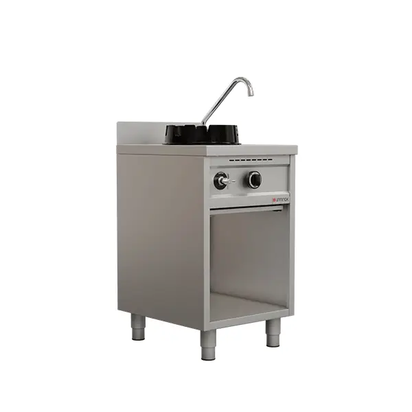 Unninox Wokfornuis | Gas | 1 Brander | 15kW | Waterkraan | Open Onderkast | 500x600x850/1000mm Shop Nu