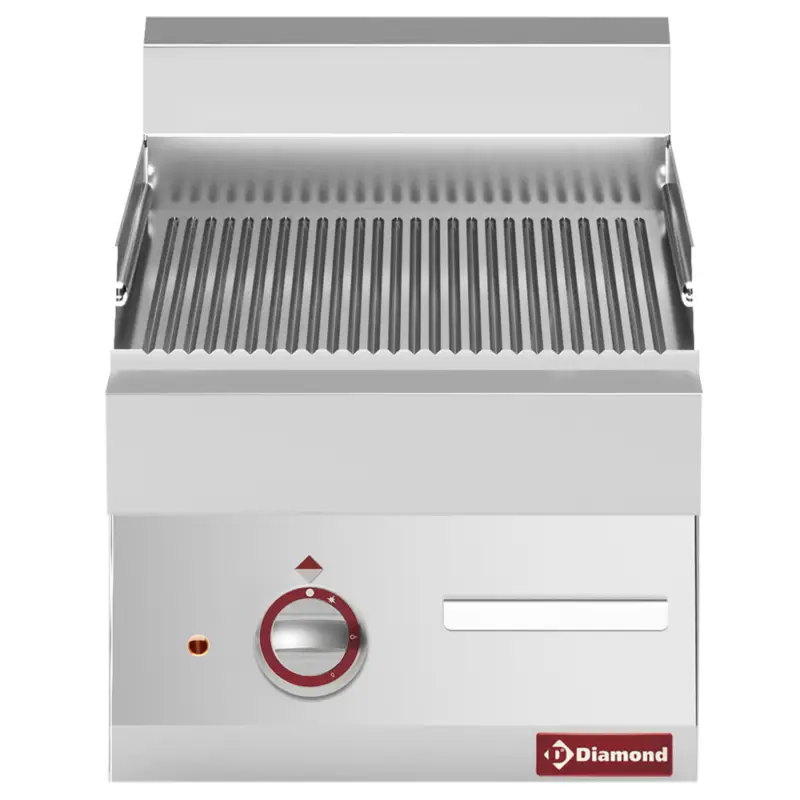 Voordeelprijs Diamond Bakplaat | ALPHA 650 | Elektrisch | Gegroefd Oppervlak | 120°C/320°C | 4.5kW | 230V-3F | 400x650x280/380mm