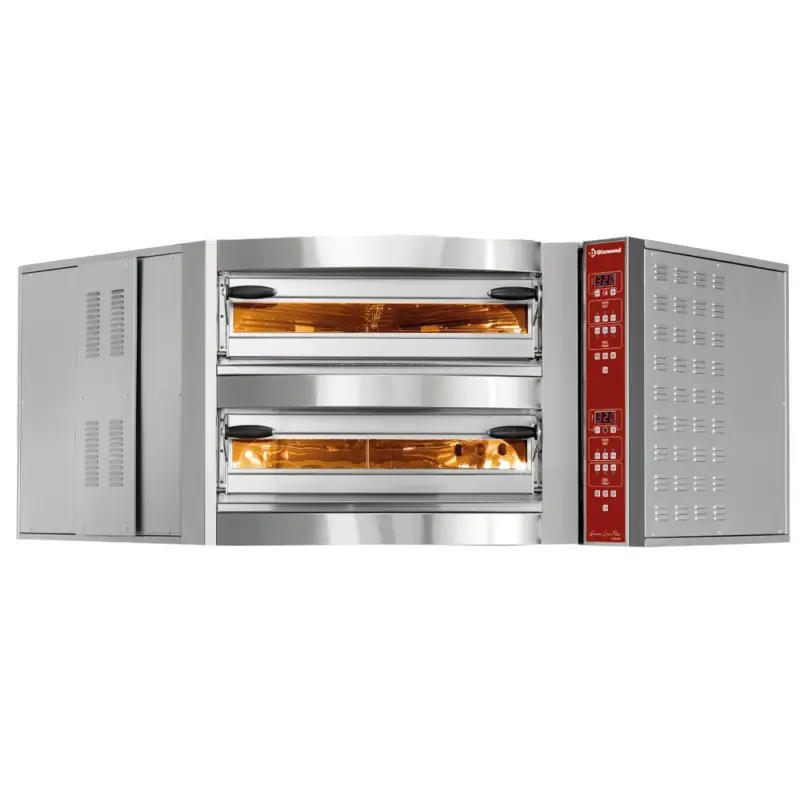 Diamond Pizza (hoek) Oven | 2x 8 Pizza’s Ø 350mm | 230v | 1445x1639x777mm Betrouwbaar